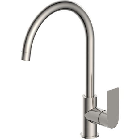 Vitruvius Tiber Single lever kitchen mixer with high swivel spout Brushed Nickel